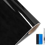 NewL Glanz Schwarz 30cm x 150cm Auto Folie Blasenfrei mit Luftkanälen für Auto Folierung und 3D...