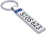 Personalisierter Kennzeichen-Schlüsselanhänger beidseitig individuell Bedruckt Nummernschild...