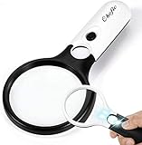 Chefic Lupe mit Licht, 3X 45X Fach Beleuchtete Leselupe mit 3 LED, Beste Handlupe...