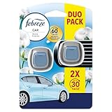 Febreze Auto Lufterfrischer Clip, 2 Stück, Reine Frische, Auto Duft bekämpft Gerüche bis zu 70...