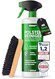 PRINOX Profi Polsterreiniger 500ml für Sofa, Auto, Sessel & Couch inkl. Bürste - Textilreiniger...