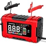 10A Autobatterie Ladegerät, 12V/24V Batterie Ladegerät Auto mit Reparaturmodus & Erhaltungsladung,...
