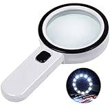 Lupe mit 12 Led Licht - 30-fache Handlupe Leselupe, Hohe Klarheit & Leichtgewicht, für Senioren,...