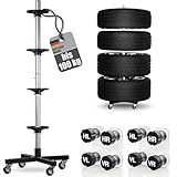 Felgenbaum für Autoreifen bis 225mm fahrbar - Reifenständer inkl. 8 Reifen Markierer - Reifenbaum...