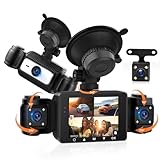 4 Kanal Dashcam Auto 360°, mit 4 x Kamera FHD 1080P Vorne und Hinten Links Rechts, 2.4 Zoll 1080P...