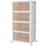 PurKeep Aufbewahrungsboxen mit Deckel, 23 l x 4 Etagen, Kunststoff-Aufbewahrungsbox mit Deckel,...