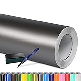 Folindo® Autofolie Grau Matt (15€/m²) | 100 x 152 cm | + Rakel & Cutter | Selbstklebende...