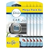 Febreze Auto Lufterfrischer Clip, 12 ml (6 × 2 ml), Reine Frische, Auto Duft bekämpft Gerüche bis...