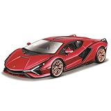 Bburago Lamborghini Sian FKP 37: Modellauto im Maßstab 1:24, Türen und Kofferraum beweglich, 20...
