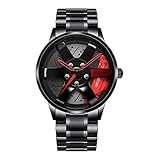 Ghzste Sportwache für Männer Rennen Uhren Rotatable Car Rim Wheel Wheel Hub Design Sport Uhren...