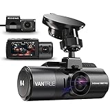 VANTRUE N4 3 Lens Dashcam Dual 1440P + 1080P Kamera Auto, 4K 3840x 2160P vorne, Infrarot-Cut...