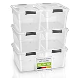 Juskys Aufbewahrungsbox mit Deckel - 6er Set Kunststoff Boxen 60l - Box groß, stapelbar,...