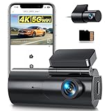 GKU Dashcam Auto Vorne Hinten 4K+1080P, 5GHz WiFi Dash Cam mit 64GB SD Karte, Auto Kamera mit...