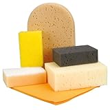 NIGRIN Auto Wasch-Set sechsteilig Insektenschwamm Autoschwamm 2 Universal-Schwämme , Handschuh...