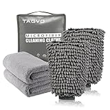 TAGVO Große Auto-Waschhandschuh und Mikrofaser-Reinigungstüch - Deluxe Koralle...