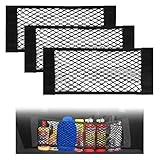 Mauepersu 4 Stück Starke Elastizität Netz Kofferraum Netztasche Auto, 40x25cm Gepäcknetz...