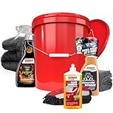 Autowäsche Set - SONAX: Autoshampoo, Felgenbeast Felgenreiniger, Brilliant Shine Detailer -...