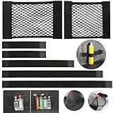 dsDAEDK 7 Stück Kofferraum Netztasche Auto mit Klettverschluss, Schwarz, Universal für Auto/SUV