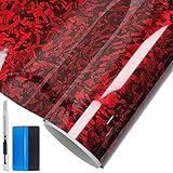 NewL Geschmiedete Kohlefaser, rot, Vinyl-Aufkleber, blasenfrei, Luftfreigabe, DIY-Aufkleber, Auto,...