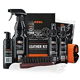 Lederpflegeset: ADBL Leather Kit mit Leder Reinigung & Pflege Balsam + Lederbürste + Zubehör -...