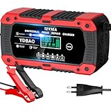 YDBAO Autobatterie Ladegerät 10A 12V Smart Vollautomatische KFZ Batterieladegerät LiFePO4 LCD...