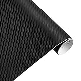 Könighaus (5,59€/m2 Schwarz 3D Carbon Autofolie 200 x 152 cm blasenfrei mit Anleitung