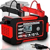 Retoo 10 A Autobatterie Ladegerät 10A 12V 24V KFZ Batterieladegerät Smart Vollautomatische LCD...