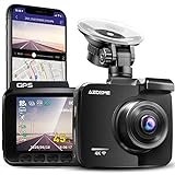 AZDOME Autokamera mit 4K Auflösung, WiFi Dashcam mit GPS und Loop-Aufnahme, Dash Cam mit 170°...