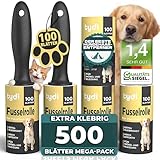 Tydi Fusselrolle Tierhaare – Extra Stark Klebende Fusselrolle Kleidung mit 2 Griffen – 500...